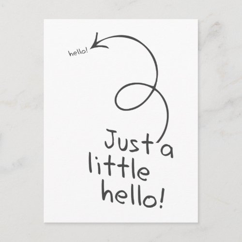 Funny Little Hello Minimal Postcard