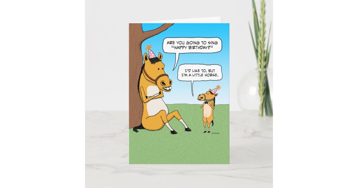 Funny Little Horse Birthday Card 