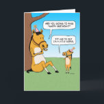 Funny Little Horse Birthday Card<br><div class="desc">Here's a cute and funny birthday card featuring a big horse asking a little horse if he's going to sing Happy Birthday. This is a new design of a very popular card I designed years ago. Thanks for choosing this original design by © Chuck Ingwersen. I post cartoons every day...</div>