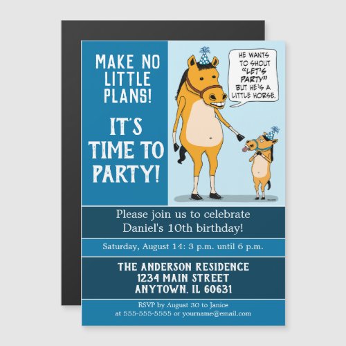 Funny Little Horse Birthday Party Invitation