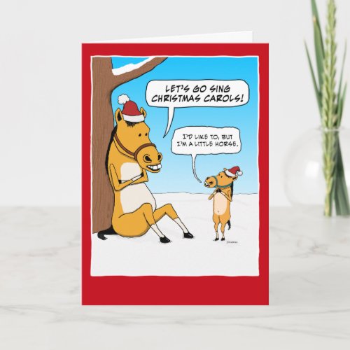 Funny Little Horse Christmas Holiday Card