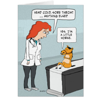 Funny Little Horse Get Well Card