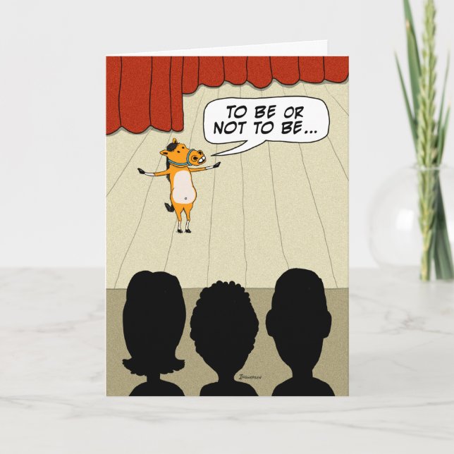Funny Little Horse Play Happy Birthday Card (Front)