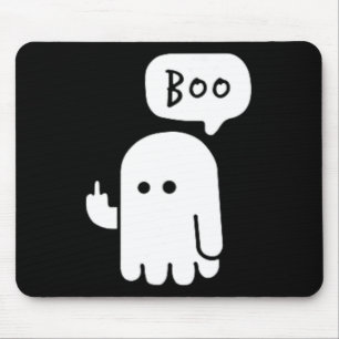 Funny Little Middle Fingers Cute Ghost Boojee Hall Mouse Pad
