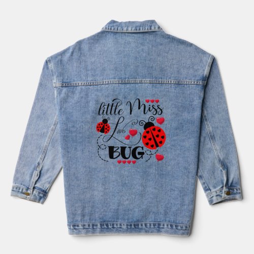 Funny Little Miss Love Bug Cute Valentines Day Denim Jacket