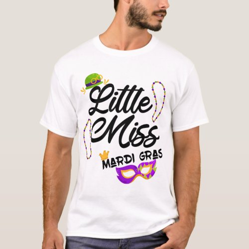 funny little miss mardi gras T_Shirt