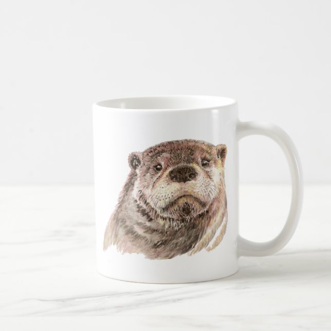 Funny Little Otter, Cute Animal Nature Coffee Mug (Right)