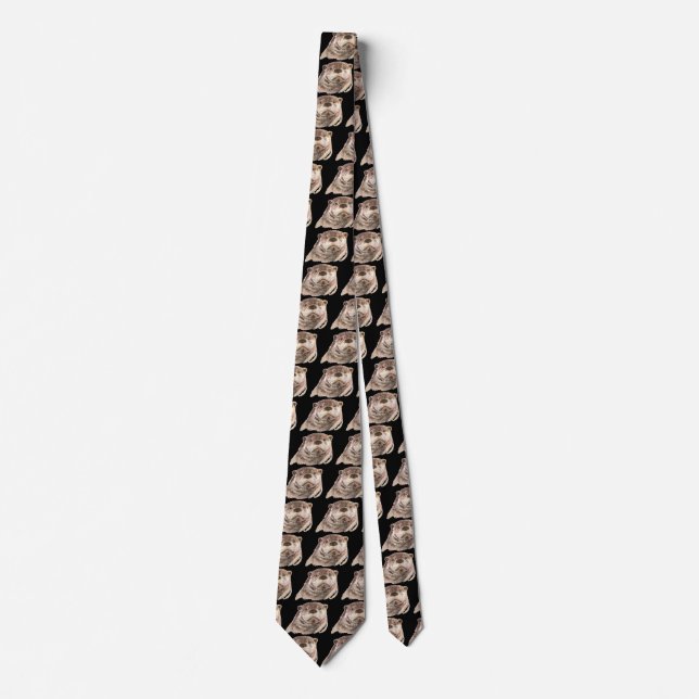 Funny Little Otter, Cute Animal Nature Neck Tie (Front)