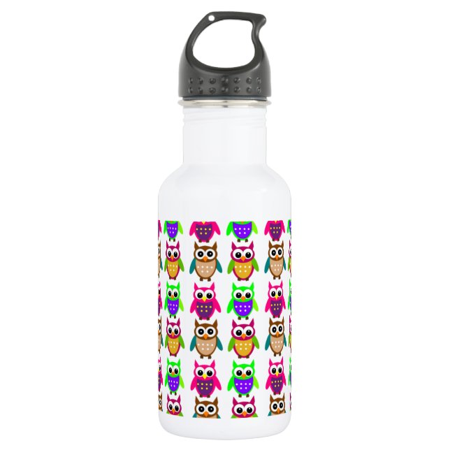 funny little owls water bottle (Front)