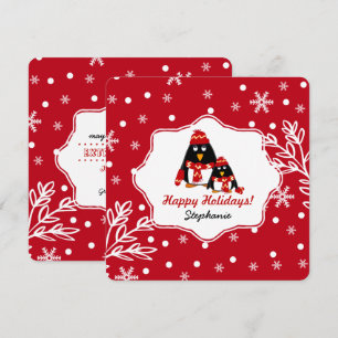 Funny Little Penguins Custom Christmas Cards