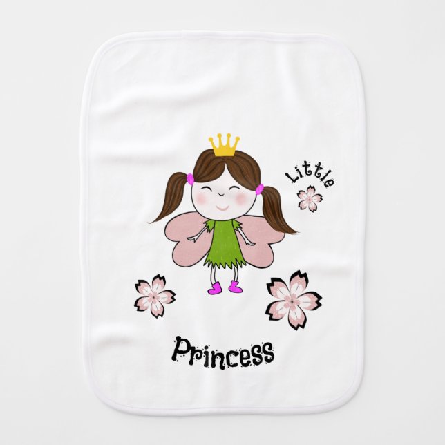 Funny little princess baby burp cloth (Front)