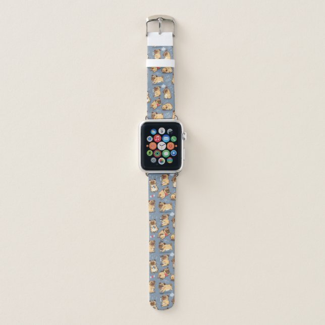 Funny Little Pugs Apple Watch Band (Front)