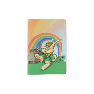 Funny Little Saint Patrick Rabbit Passport Holder