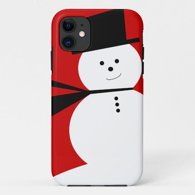 Funny Little Snowman with Elegant Top Hat Case-Mate iPhone Case (Back)