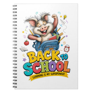 Funny Little Swine Superpower Vibe Notebook