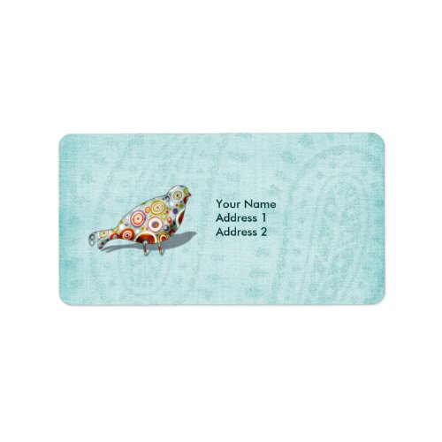 Funny Little Whimsical  Bird Personalized Label