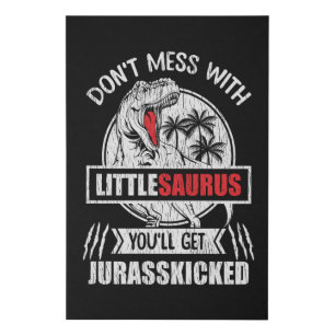 Funny Littlesaurus Dinosaur Gift For Kids Dino Faux Canvas Print