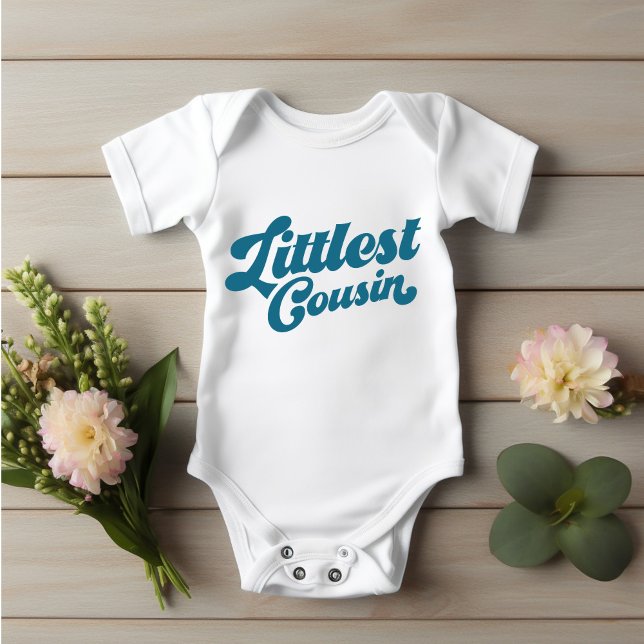 Funny Littlest Cousin | Ocean Blue Matching Family Baby Bodysuit (Creator Uploaded)