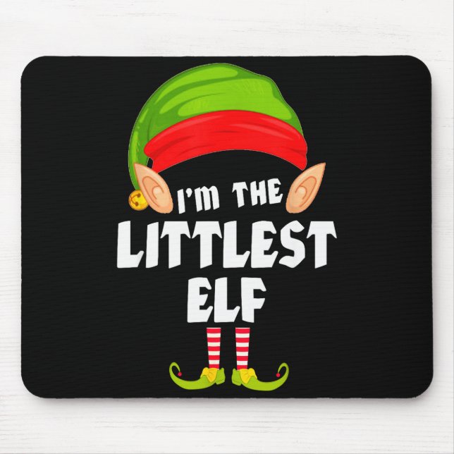 Funny Littlest Elf Matching Family Group Pj Christ Mouse Pad (Front)