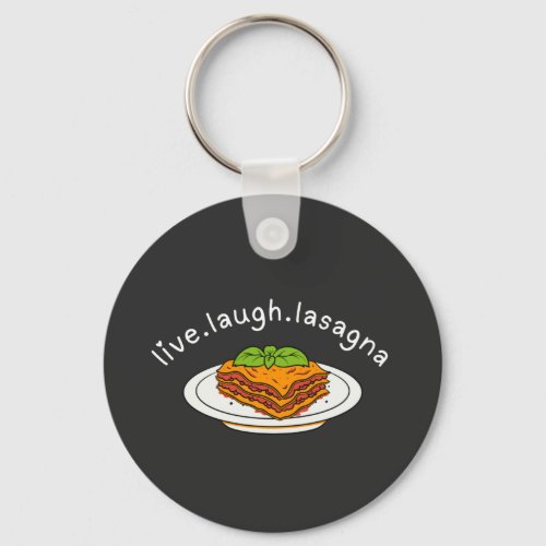 funny live laugh lasagna keychain