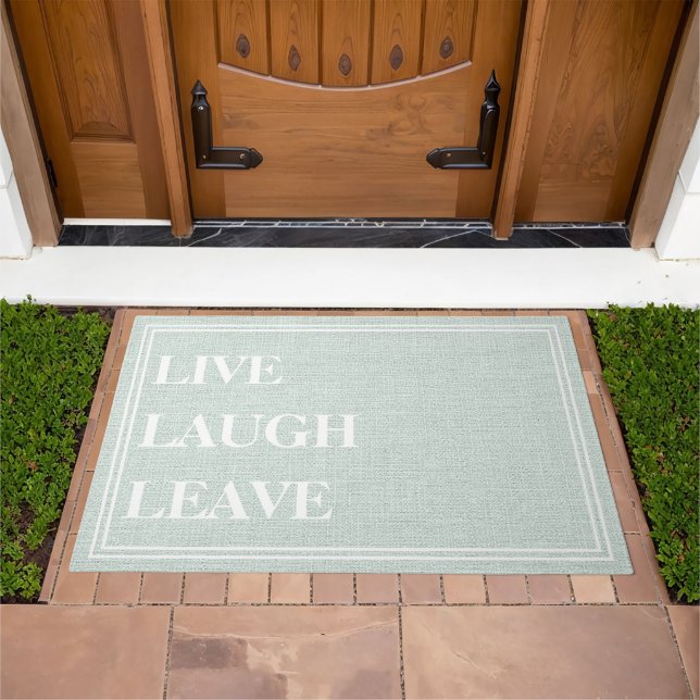 Funny Live Laugh Leave Novelty Introvert Humor Doormat (Outdoor)