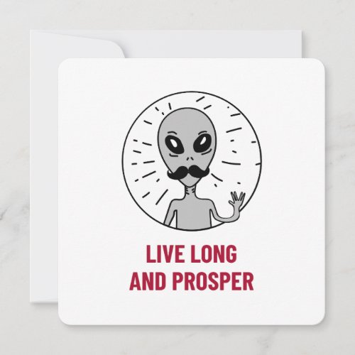 Funny Live Long And Prosper Aliens Holiday Card