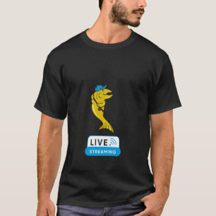 Funny Live Streaming, Fly Fishing Gamers T-Shirt