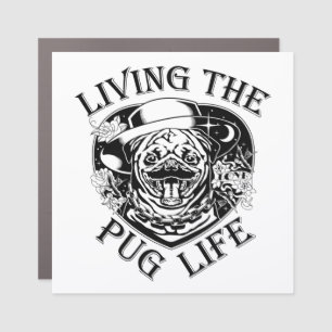 Funny Living The Pug Life Vintage Car Magnet