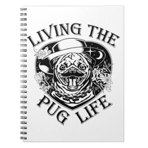 Funny Living The Pug Life Vintage Notebook