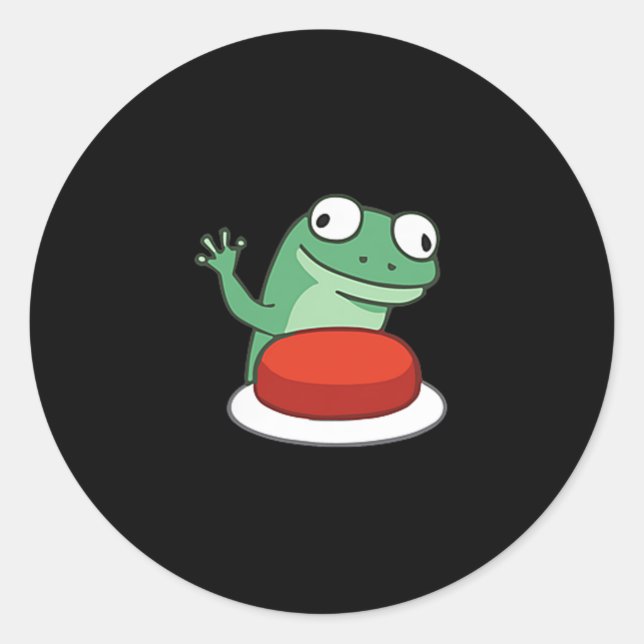Funny Lizard Button Meme  Classic Round Sticker (Front)