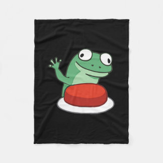 Funny Lizard Button Meme  Fleece Blanket