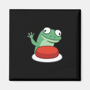 Funny Lizard Button Meme T-shirt.png  Magnet