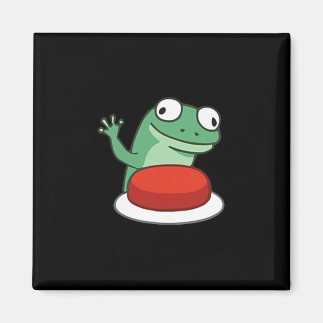 Funny Lizard Button Meme T-shirt.png  Magnet (Front)