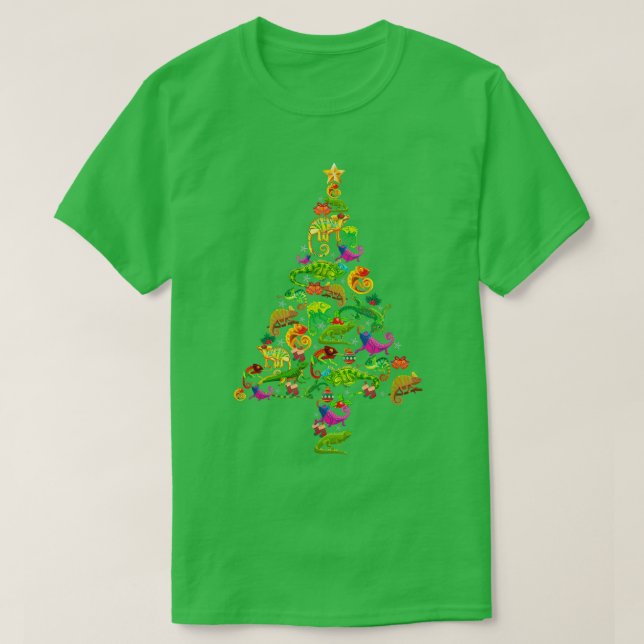Funny Lizard Christmas Tree Lizard Xmas Women Men  T-Shirt (Design Front)