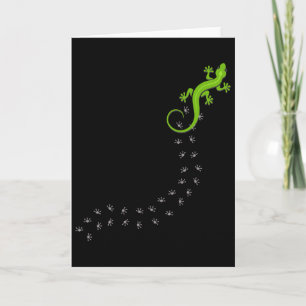 Funny Lizard Climbing Foot Tracks Reptile Lover Card
