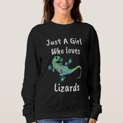 Funny Lizard Designs For Girls Kids Reptile Herpet Sweatshirt