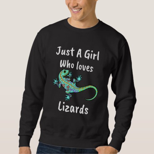 Funny Lizard Designs For Girls Kids Reptile Herpet Sweatshirt