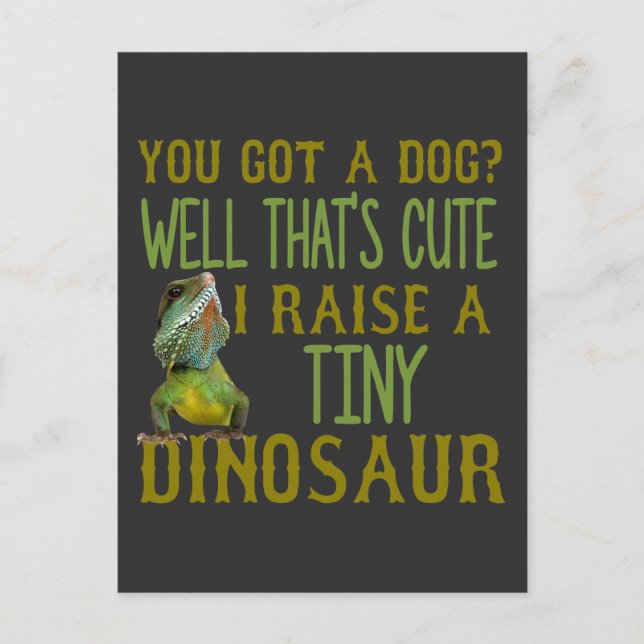 Funny Lizard Dinosaur lover Bearded Dragon Owner Postcard (Front)