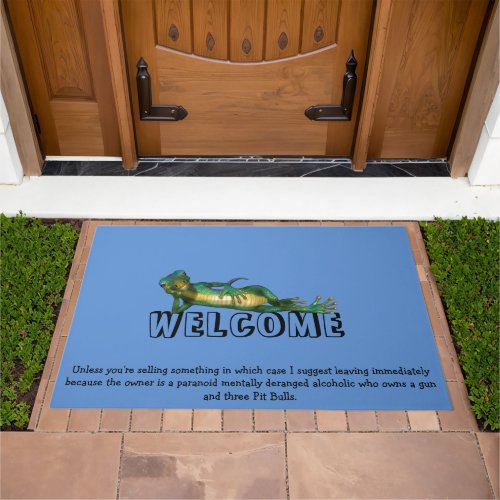 Funny Lizard Door Mat