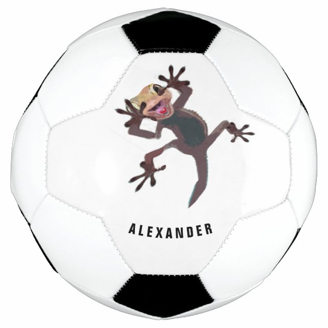 Funny Lizard Gecko Personal Soccer Ball (Front)