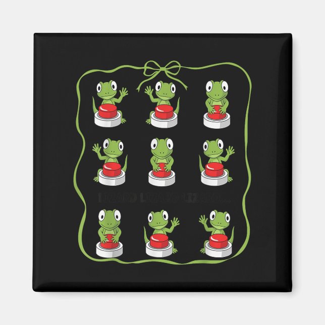 Funny Lizard Lizard Lizard Animal Button Meme  Magnet (Front)