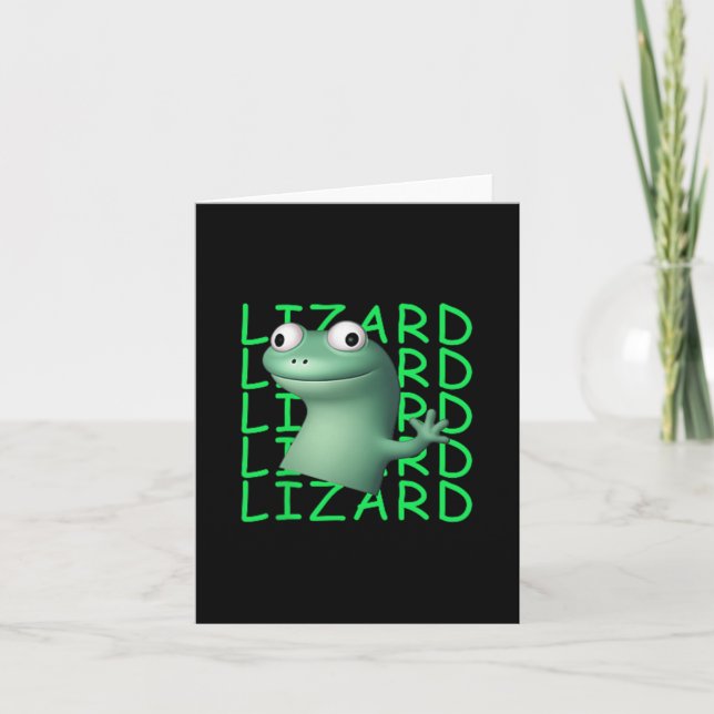 Funny Lizard Lizard Lizard Meme Viral Trending For Card (Front)
