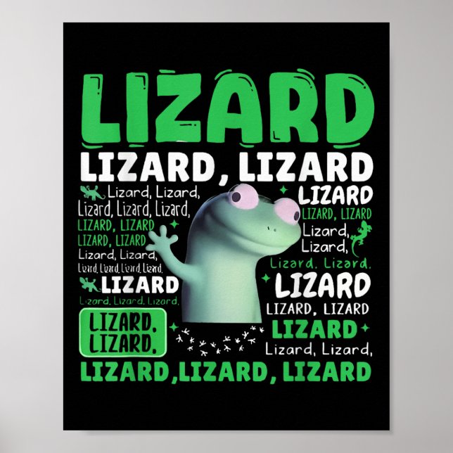 Funny Lizard Meme Animal Women Men _1  Poster (Front)