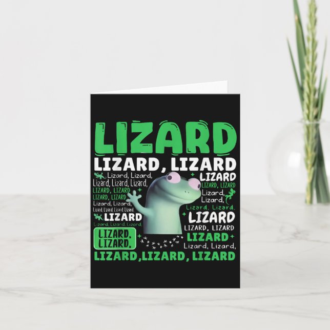 Funny Lizard Meme Animal Women Men _3  Card (Front)