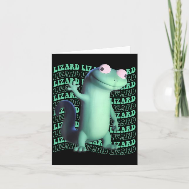 Funny Lizard Meme Animal Women Men _4  Card (Front)