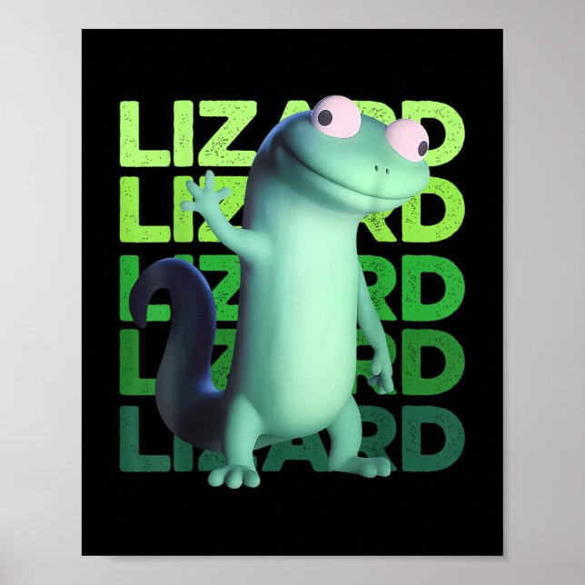 Funny Lizard Meme Animal Women Men  Poster (Front)