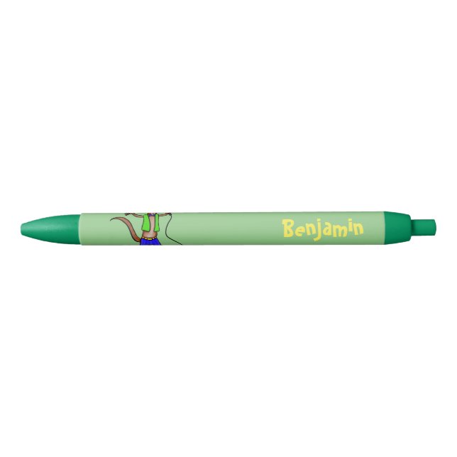 Funny lizard singing with microphone cartoon pen (Front)