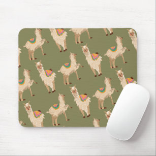 Funny Llama Alpaca Lama Pattern Gift Cute Summer Mouse Pad