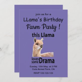Funny Llama Animal Birthday Farm Party
