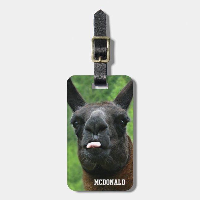Funny Llama Attitude Tag For Your Bag (Front Vertical)